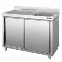Sudoper s ormarićem PREMIUM - inox - 1400 x 700 mm - s 1 koritom - korito desno