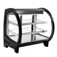 Countertop display fridge - 188L - 718mm - Double glazing - square - with 2 shelves - rear sliding glass doors