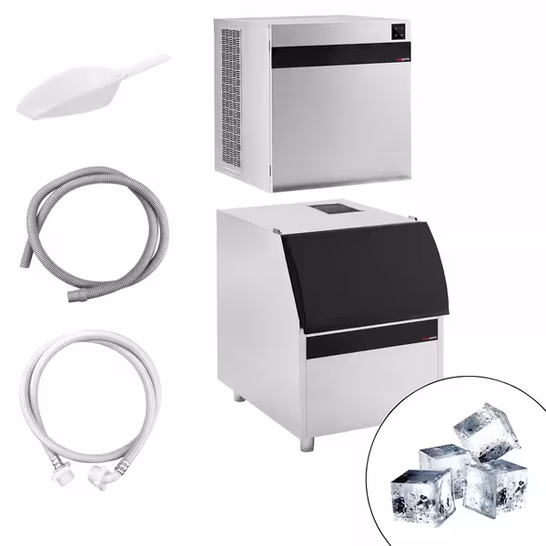 Commercial Ice Machine - Cube - 450 kg/24 h - incl. storage container