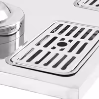 Juice Dispenser - 3x polycarbonate tanks with tap & ice inserts - 24 Litres - Stainless steel - incl. drip tray