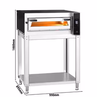 Electric Deck Pizza Oven - Single Deck - Refractory Stone Deck - 4 x Ø 35cm (13.8") - Touchscreen Controls - up to 400°C - incl. Base frame