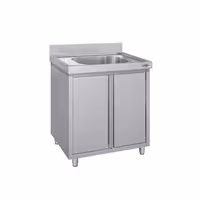 Sudoper s ormarićem ECO - inox - 800 x 600 mm - s 1 koritom - korito sredina