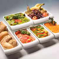 (6 adet) Gastronorm Küvet GN 1/4 - Melamin - CASCADE - 1,5L - köşeli - 264x162mm - GN Derinlik:75mm - Beyaz