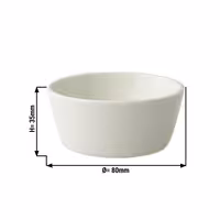 (12 adet) Tatlı / Salata Kasesi - LUX - Porselen - 100ml - yuvarlak - Ø80mm - Elfenbein
