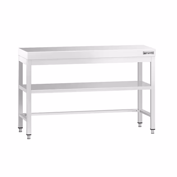 طاولة عمل ستانلس ستيل PREMIUM - 1200x600mm - مع رف سفلي & تدعيم