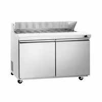 Stół przygotowawczy PREMIUM – 1534 mm – 510 L – z 2 drzwiami – z 16 pojemnikami GN 1/6 – w stylu amerykańskim