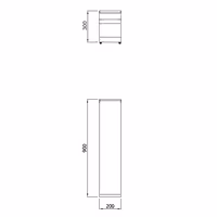 Neutralni element - 200x900x300 mm - AISI 304 nehrđajući čelik | Scotch-Brite završna obrada - za kuhinjske linije dubine 900 - kompatibilno s serija PAOLO 900