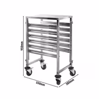 Inox profesionalna kolica za GN plehove - za 6 GN 1/1 - kotači Ø 125 mm (2 s kočnicom)