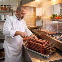 Kebab skewer holder – stackable – holds up to 25 kebab skewers – (polyethylene)