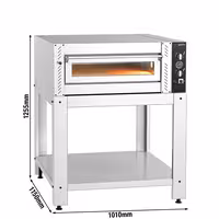 Electric Deck Pizza Oven - Single Deck - Refractory Stone Deck - 6 x Ø 30cm (12") - Mechanical Controls - up to 450°C - incl. Base frame