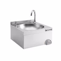 Hand Wash Sink – with tap, soap dispenser, knee-operated control and rim