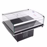 Impulzus Hűtősziget - 1380x1173 mm - 1310 liter - üveg oldalfalak - fekete