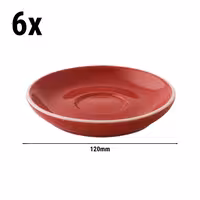 (6 kom) Colors - Tanjurić za kavu - Okrugli - Ø 120 mm - Crvena