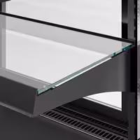 Comptoir vitrine réfrigérée HELSINKI - 1200x800mm - 199L - 4 étagères - +2/+8°C - Portes coulissantes vitrées