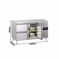 Commercial Counter Fridge ECO - 1360x700mm - with 1 door - 2 drawers [GN 1/1] - capacity 282 litres
