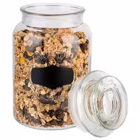 (6 adet) Saklama Kavanozu - NOTE - 1,2 L - contalı cam kapak dahil & etiketleme alanı