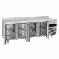 Commercial Counter Fridge PREMIUM - 2300x700mm - glass doors - with upstand