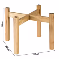 Açık Büfe Teşhir Standı - Bambu - Kahverengi - köşeli - 230x230x140mm