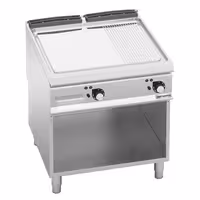 Chapa elétrica - 13,2 kW - Mista (lisa/ranhurada) - Superfície de cozedura: 800x900mm - incl. estrutura de suporte