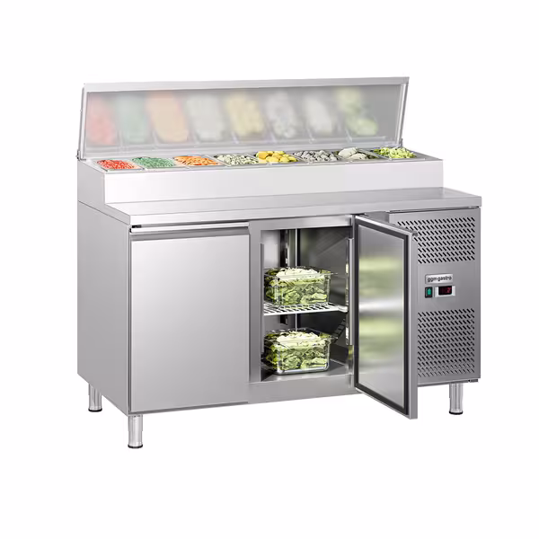 Stół przygotowawczy ECO – 1510 mm – na 8x GN 1/3 – z 2 drzwiami