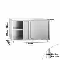 خزانة قاعدية ستانلس ستيل KOPENHAGEN PREMIUM - 1400x800mm - مع أبواب منزلقة