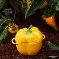 STAUB | CERAMIQUE - Kookpot - Paprikavorm - 0,45 liter - Keramiek - Geel