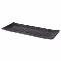 (6 pcs) Serving Tray - DARK WAVE - Melamine - 290x120mm - Height: 15mm - Black