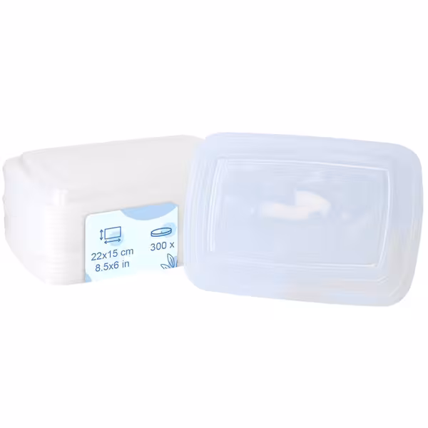 (300 pcs) Food Lidding Tray Polypropylene - 222x150x16mm - Rectangular - Transparent