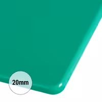 Griešanas dēlis - 600x400 mm - Biezums: 20 mm - HACCP atbilstošs - PE500 (HDPE) polietilēns - Zaļš - Var mazgāt trauku mazgājamā mašīnā (īsais cikls) - Neslīdošas kājiņas