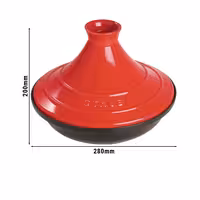 STAUB | Cast Iron Tajine – Ø 28 cm - Cherry Red - Matte Black Interior, Oven to 240°C