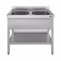 Sudoper ECO - 1200x700 mm - s donjom policom - s 2 koritima - korita sredina - inox