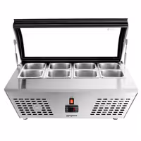 Countertop refrigerated display case - 67L - 765mm - Double glazing - square - for 8x GN 1/6 or 4x GN 1/3