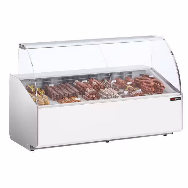 Serve Over Counter - 2506x979mm - front panel white - capacity 512 litres