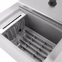 Električna friteza s dva korita - 13+13 L - 9,0 kW - s odvodnom slavinom - stolna