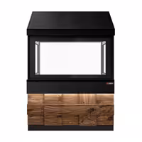 Grill à gaz TORONTO - 1500 mm - Façade en bois - plan de travail en granit noir - verre de protection thermique