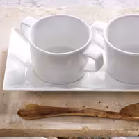 (6 adet) WHITE DELIGHT - Kulplu Çorba Kasesi - Ø100mm - 300 ml - Beyaz