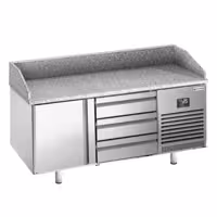 Stół chłodniczy do pizzy PREMIUM PLUS - 1490x700mm - z blatem granitowym - 1‑drzwiowy, 3 szuflady