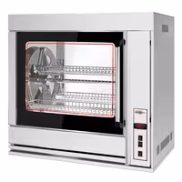 Commercial Electric Basket Rotisserie Oven - 10kW - with 7 Rotary Baskets for up to up to 42 chickens