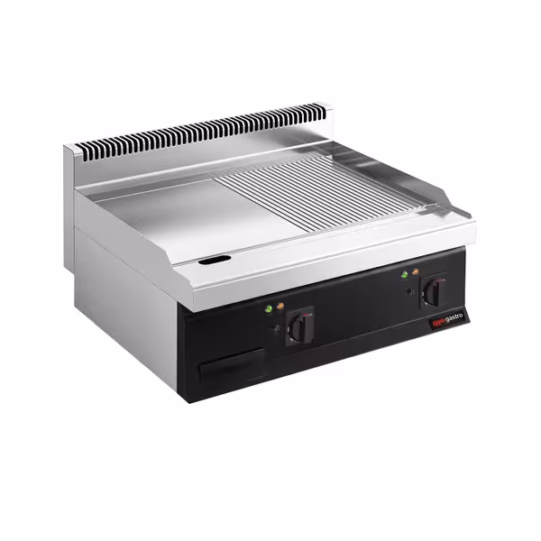 Plancha eléctrica Fry top - 13,8 kW - Mixto liso/ranurado - Superficie de cocción: 795x535mm