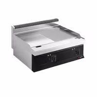 Plancha eléctrica Fry top - 13,8 kW - Mixto liso/ranurado - Superficie de cocción: 795x535mm