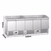 Pizzakylbänk PREMIUM - 2300x700 mm - 5 dörrar
