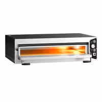 (2 pcs) Electric Deck Pizza Oven - Single Deck - Refractory Stone Deck - 6 x Ø 35cm (13.8") - Mechanical Controls - up to 450°C