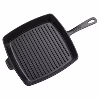 STAUB | Pure Grill Square Cast Iron Grill Pan – 30x30 cm - Black - Enamelled Interior