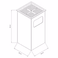 Kanta za smeće - s pepeljarom - 300x300x600 mm - Nehrđajući čelik