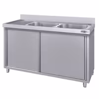 Sudoper s ormarićem ECO - inox - 1600 x 700 mm - sa 2 korita - korita desno