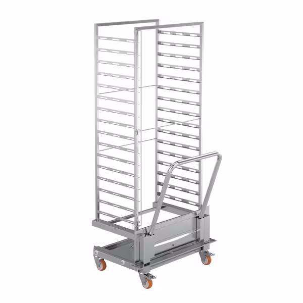 Inox kolica za GN plehove - za 20 GN 1/1 - kotači Ø 125 mm (2 s kočnicom) - kompatibilna s KDTV2011 & KDMV2011
