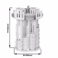 Cup & Saucer Dispenser - rotating - White - Stainless Steel