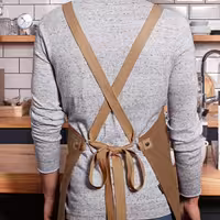 (6 pieces) KARLOWSKY | Urban Look Chef Bib Apron – Cinnamon Brown - Cross-Back - 700×850 mm