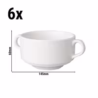 (6 pcs) BUDGETLINE - Handled Soup Cup - Mammoet - 300 ml - White