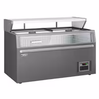 Wyspa mroźnicza do supermarketów – 1454 mm – 402 L – z 2 drzwiami przesuwnymi – szara